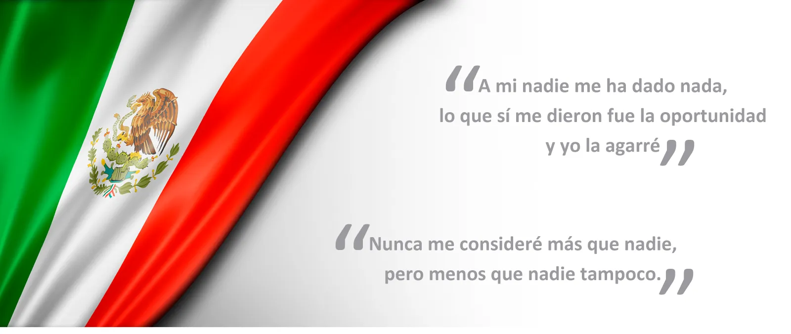 Bandera de México con pensamientos de Rosario Marín