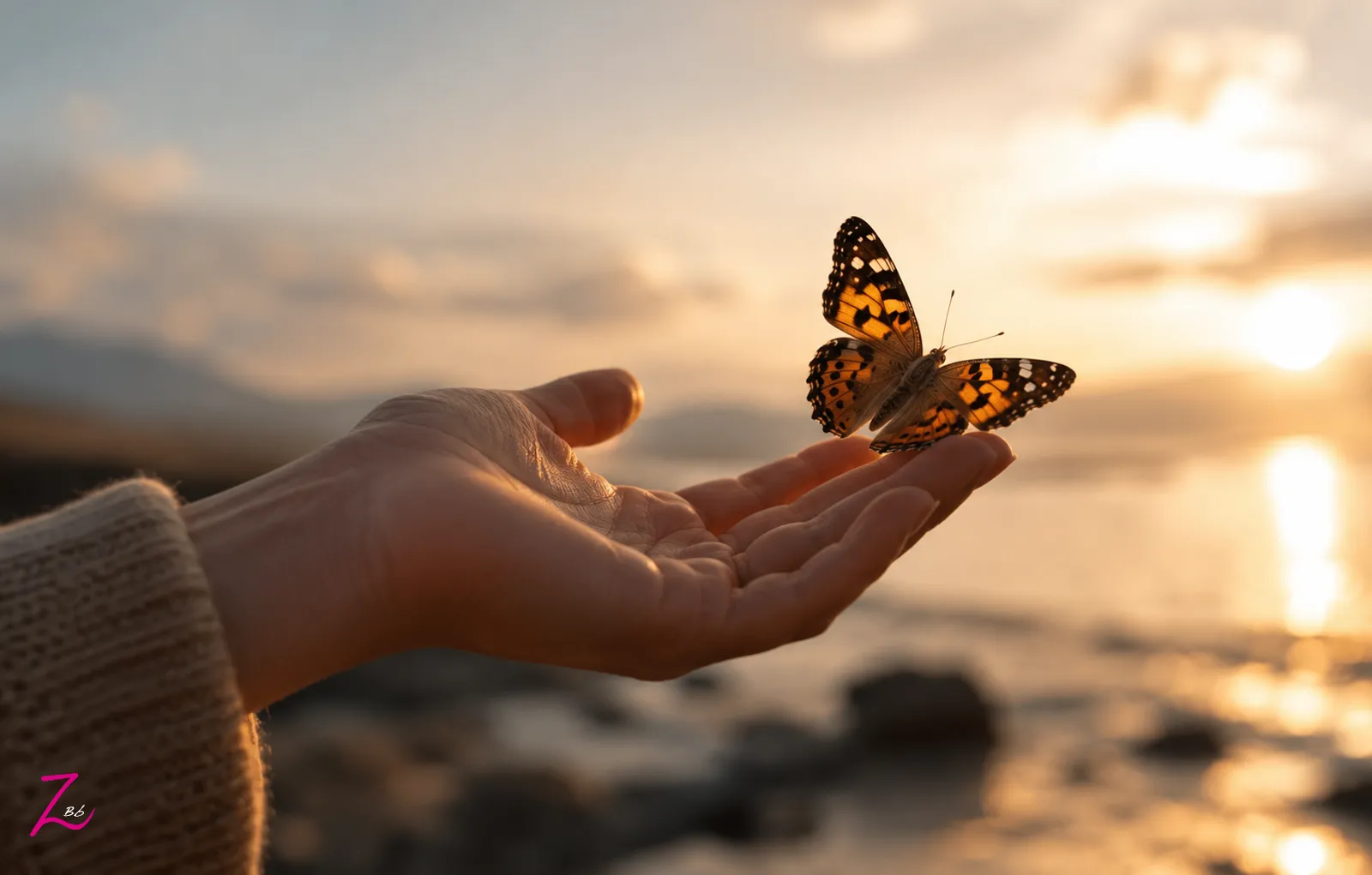 Una mano sostiene una mariposa como símbolo de comunicación sin palabras