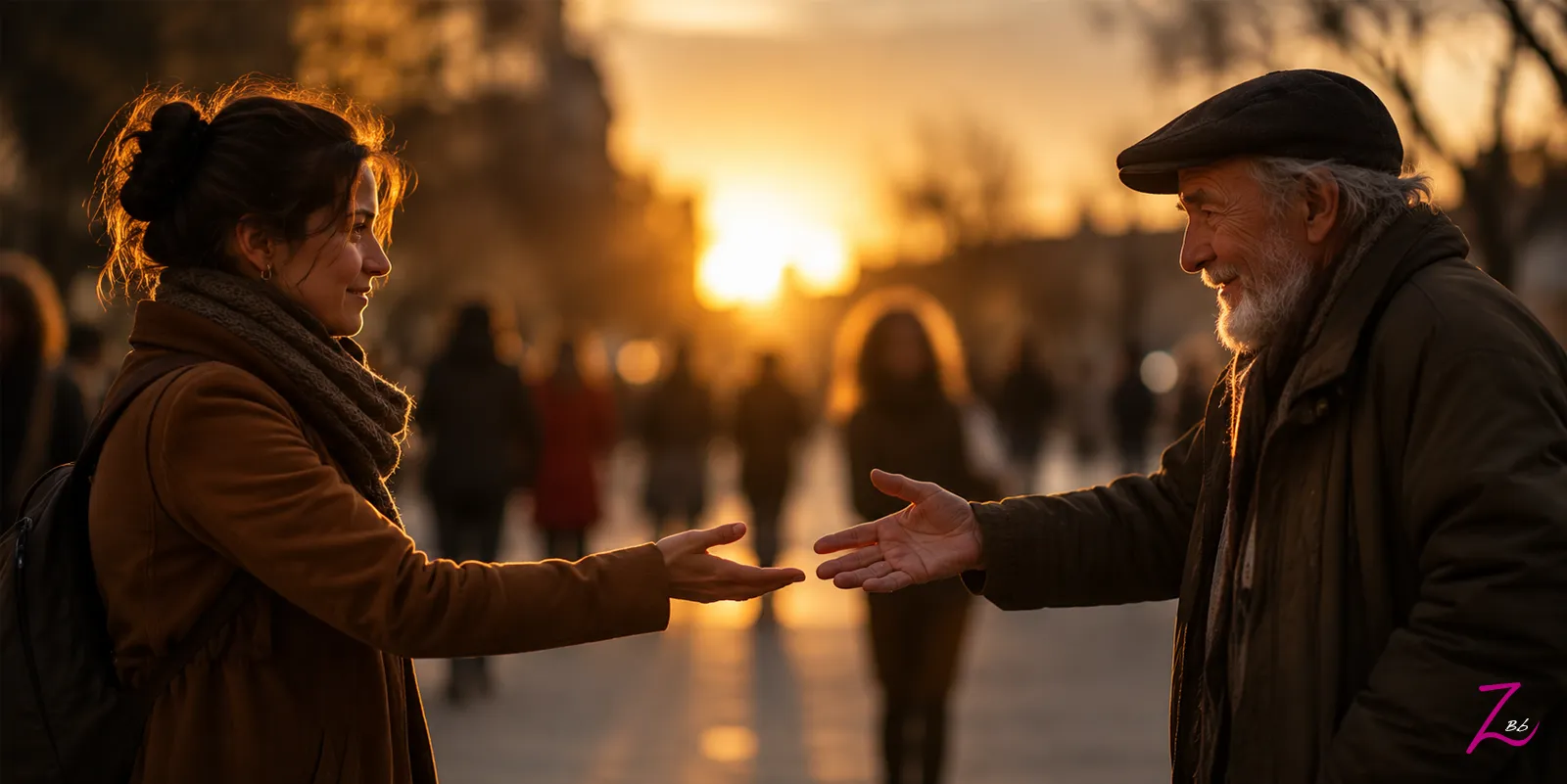 Dos personas se tienden la mano como símbolo de las oportunidades en las relaciones humanas.