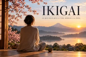 Ikigai, una mujer contempla el amanecer desde una casa tradicional japonesa