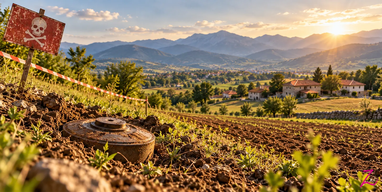 Terreno de Kosovo recuperado tras el desminado