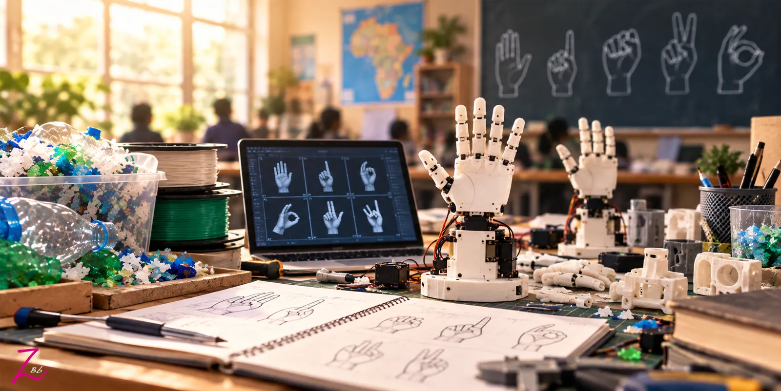 Manos robóticas impresas en 3D para traducir la voz en lengua de signos