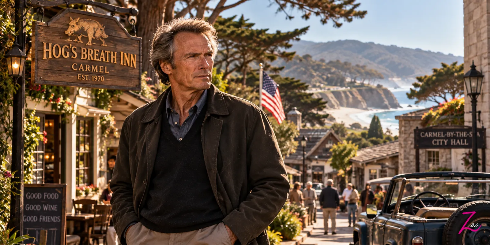 Clint Eastwood en Carmel-by-the-Sea, la localidad californiana vinculada a su vida personal y a su trayectoria fuera del cine.